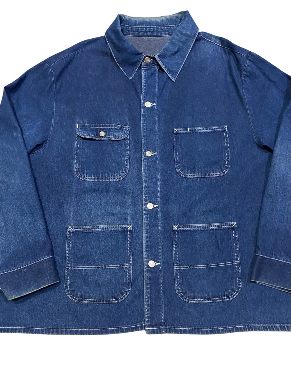 Vintage Pointer Denim Chore Coat Barn Jacket 4X 5X USA Workwear Streetwear - Picture 2 of 14